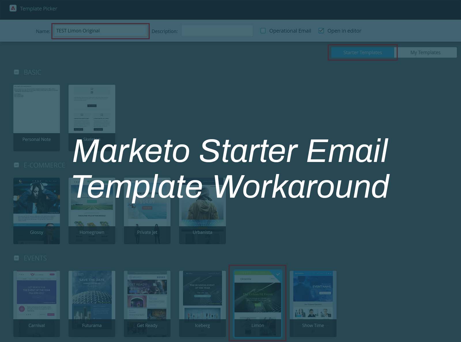 How to Update (i.e. fix) Marketo Starter Email Templates