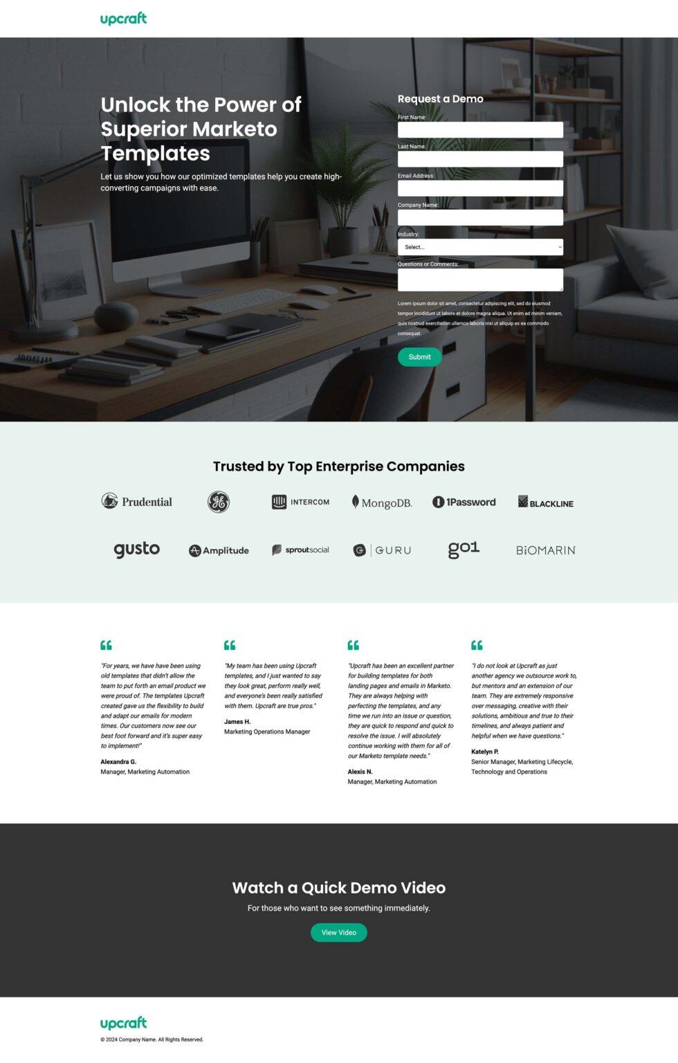 Marketo Landing Page Templates Free Master Marketo Landing Page Template