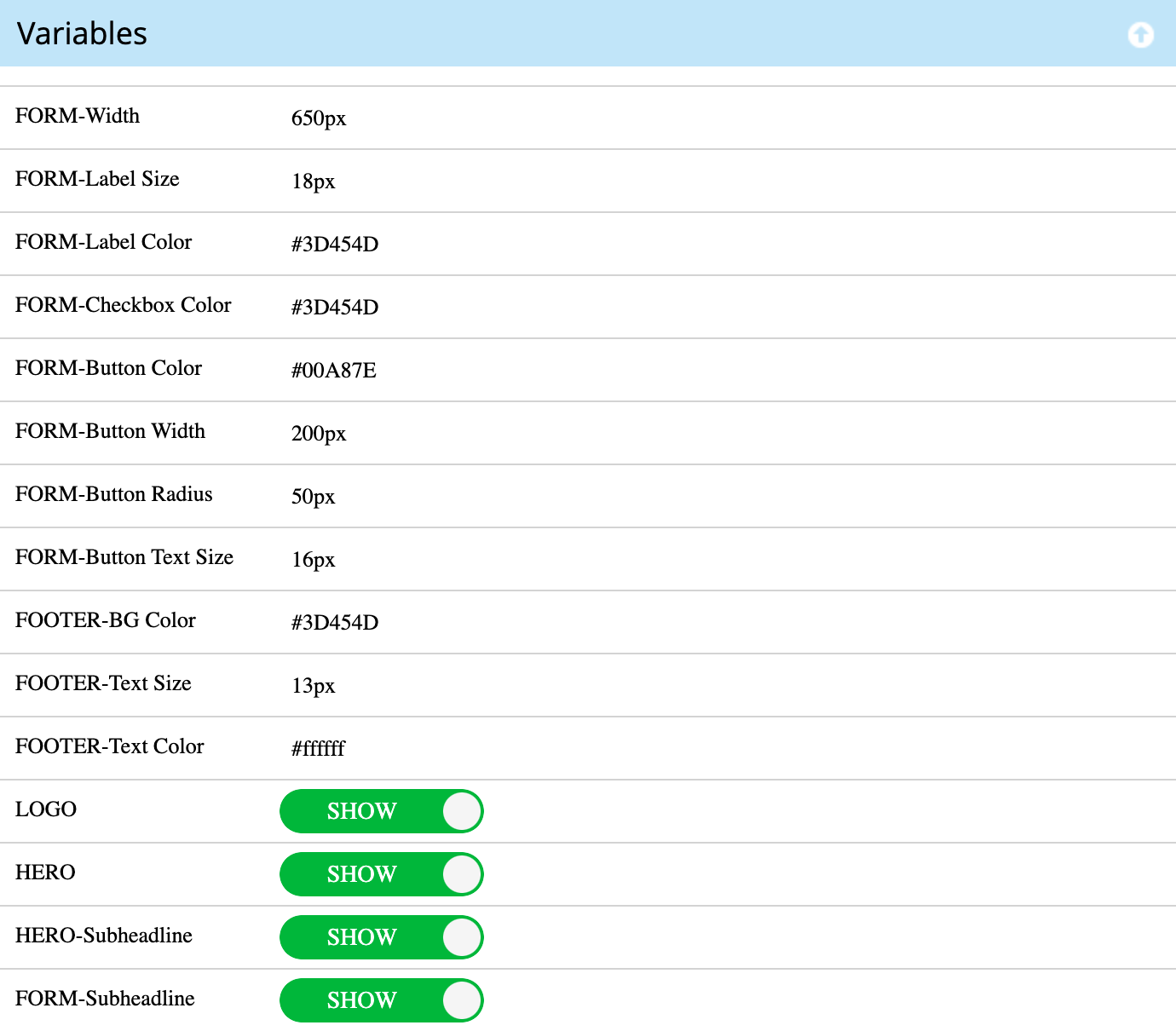 Pref Center Variables